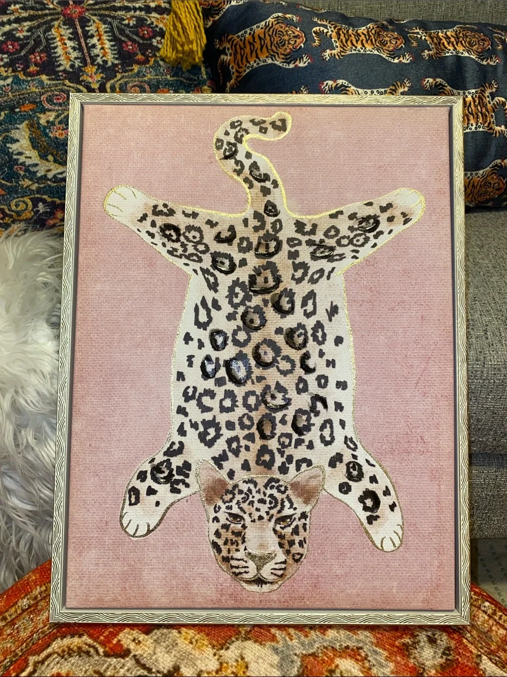 Pink Leopard Rug Wall Art – Decorative Home Wall Decor